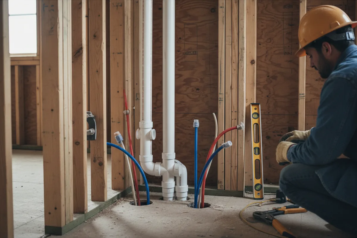 Drain and supply rough-in during Garbage Disposal Repair in Stoutsville