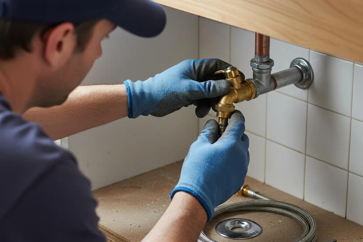 Shutoff valve and fitting work during Emergency Plumbing in Stoutsville